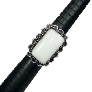 White Jasper 925 Synthetic Gemstone Ring size 6.75